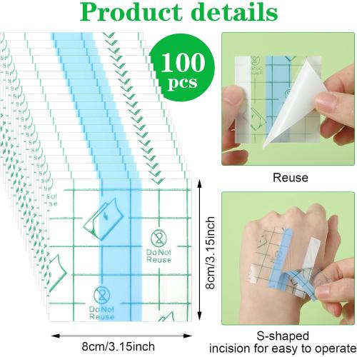 100 Pieces Makeup Mixing Palette Set Single Use Waterproof Makeup Mixing Palette Tape Disposable Foundation Mixing Tray Adhesive Artist Must Cosmetic Transparent Tape for Women(100, 8x8cm)