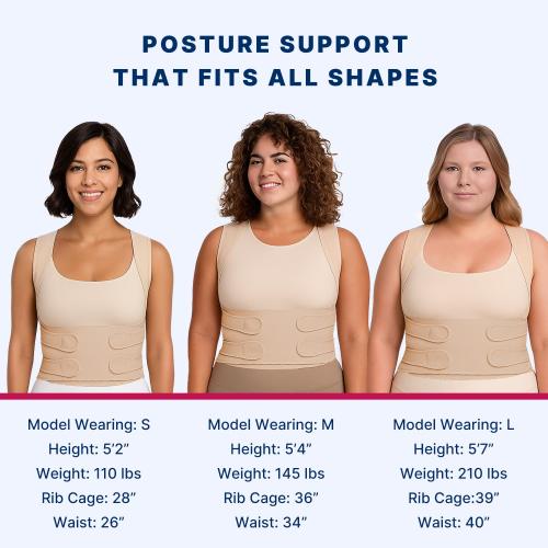 Fit Geno Back Brace Posture Corrector for Men & Women: Shoulder Straightener Adjustable Full Back Support Pain Relief - Scoliosis Hunchback Spine Corrector (Small)