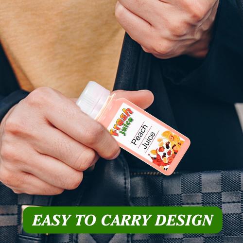 100 Pack 2 oz Small Plastic Shot Bottles with Caps Ginger Shots Bottles for Liquids, Reusable Clear Juice Containers with Scale, Funnels, Stickers for Ginger, Liquids, Beverages