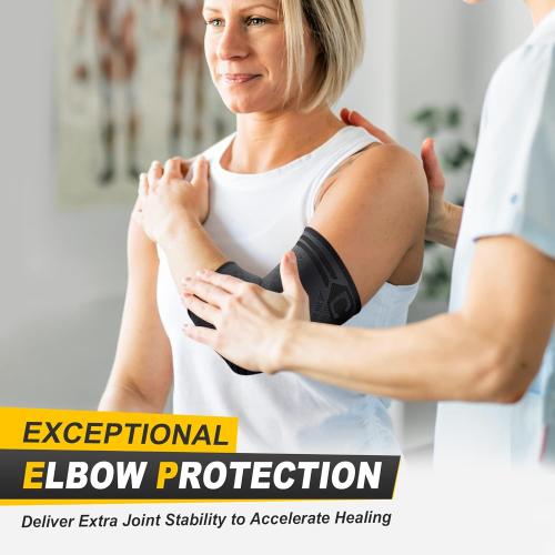 CAMBIVO 2 Pack Elbow Brace for Tendonitis and Tennis Elbow, Compression Support Sleeve for Golfer's Elbow Relief, Arthritis & Gym Workouts, Non-Slip 3D Knit Arm Guard for Men & Women