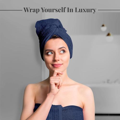 Tens Towels Pack of 2 Extra Large Bath Towels 30 x 60 Inches, 100% Cotton, Larger & Lighter Weight, Quicker to Dry, Super Soft and Absorbent, Perfect for Bathroom, Navy
