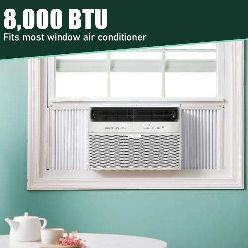 Flehomo Window Air Conditioner Side Panels with Frame, Adjustable Insulation AC Side Panel for 8,000 BTU Window AC Unit, Frame Included