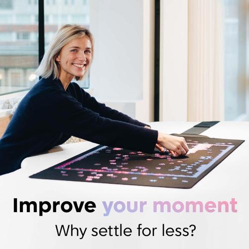 Premium Puzzle Mat - 26 x 47 Inches - Up to 1500 Pieces - Jigsaw Puzzle Roll Up Mat - Non Slip Rubber Bottom - Soft Polyester Surface - with Gift Packaging