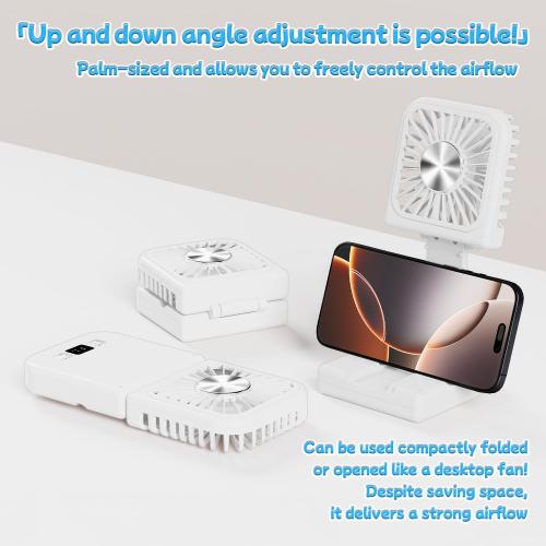 Handheld Portable Fan with Ice Cooler,6 in 1 7000mAh USB Rechargeable Foldable Personal Hand Held Fan,Power Bank, LED Display, 5 2 Speeds for Travel/Summer/Concerts/Lash, Gifts for Men Women