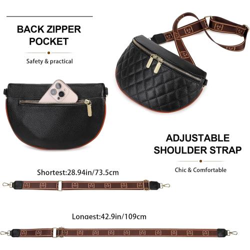 Eslcorri Small Crossbody Sling Bag for Women Trendy - Fanny Packs Leather Chest Belt Bum Bag Anti Theft Purse for Travel