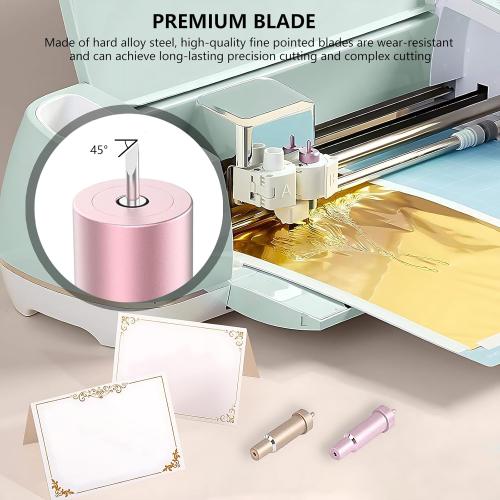 Premium Fine Point Blade Compatible with Maker 3/4/Maker/Explore 3/4/Explore Air 2/Air/One,Fine Point Blade Housing for Slicing Cuts Glitter Vinyl,Cardstock,Faux,Adhesive Foil and Etc（Pink）