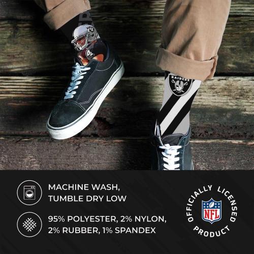 Size Adult Large  For Bare Feet NFL Adult Player Stripe Sock - Premium Quality Poly Spandex Blend - Unisex- Stay Comfortable