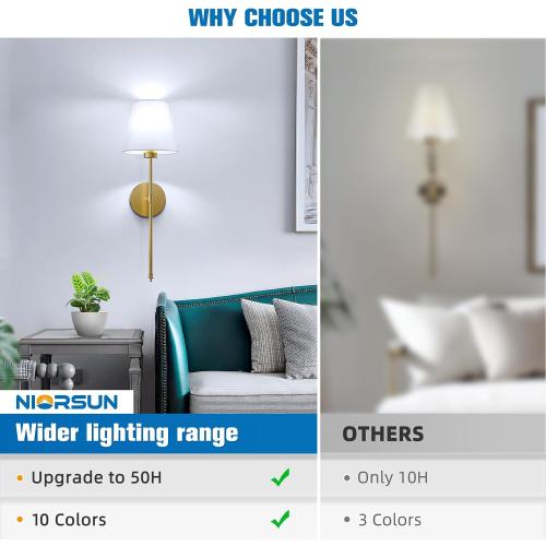 Battery Operated Wall Sconce Set of 2,Gold Rechargeable Wall Lights with 10400mAh Dimmable Bulbs and Remote,10 Colors Wireless Wall Lamps for Bedroom Living Room Hallway Decor