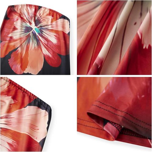 Size S ...Women's Floral Maxi Tube Dress Aesthetic Y2K Bodycon Strapless Maxi Dress Coquette Going Out Streetwear Outfit