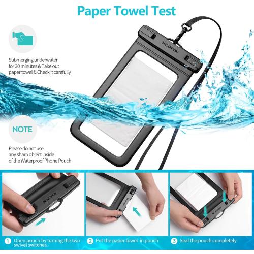 6 Pack 8.5 Waterproof Cell Phone Pouch - Underwater Dry Bag Case Lanyard - Water Proof Clear Holder Protector for iPhone 17 16 15 Pro Max Plus Samsung Galaxy S25 S24 Ultra Note for Beach Swimming