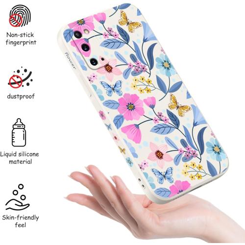LEECG for Samsung Galaxy S20 Case Creative Flower Pattern Design Dropproof Slim Protective for Galaxy S20 Phone Cover 6.2 inch-Flower White