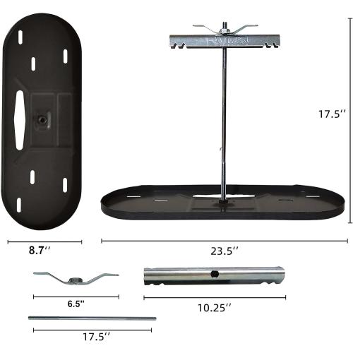 RV Dual Propane Tank Cylinder Rack for Camper and Travel Trailer for 20lb Tanks, Black,
