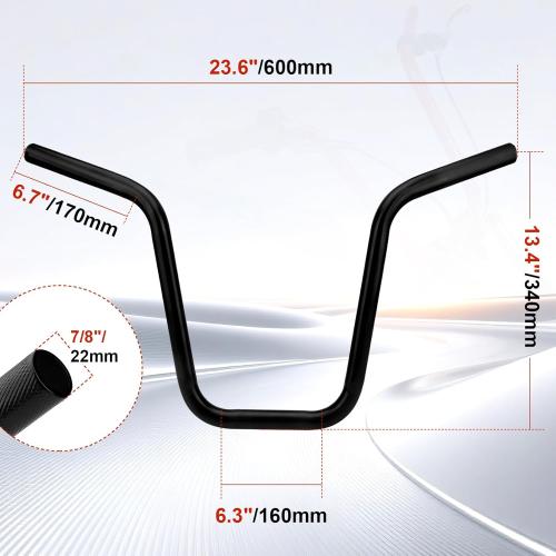 13 Ape Hangers 7/8 Handlebars Universal Fit for Coleman Series Mini Bike (Black)