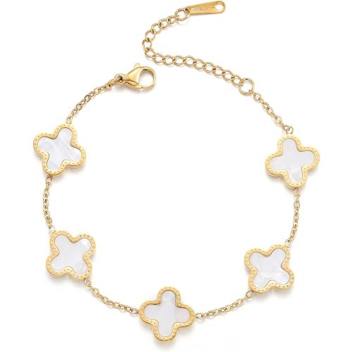18K Gold Plated Clover Lucky Bracelet for Women Four leaf Bracelets Cute Colorful Bracelets Jewelry Gifts Trendy for Women