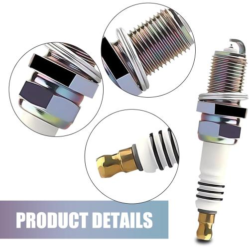 4PCS Car Spark Plugs, Iridium Car Ignition Plugs Designed for 5464 BKR5EIX-11, Vehicle Ignition System Upgrade Replacement Parts, Compatible with Honda, Lexus (Silver)