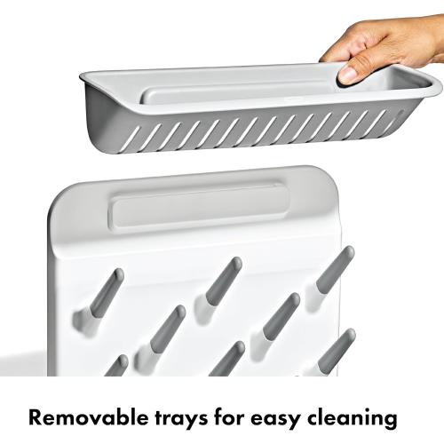 OXO Tot Expandable Baby Bottle Drying Rack, Space-Saving