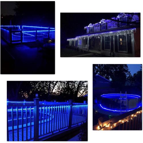 100Ft Blue LED Rope Lights, 110V Outdoor Rope Lights Waterproof Decorative Lighting for Indoor/Outdoor, 1080 LEDs Rope Lights for Outside, Deck, Patio, Halloween and Christmas Decorations