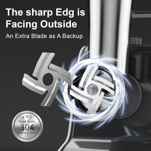 Electric Meat Grinder, 2300W Max, Heavy Duty Sausage Stuffer with 2 Blades, 3 Grinding Plates, Sausage Tube & Kubbe Kit, Home Kitchen Meat Mincer with Handle (Black/white )***