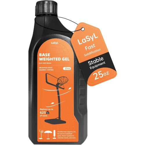 LaSyL Base Weighted Gel (25/50 Ounces) - Sand & Sandbag Replacement for Anchoring Portable Basketball Hoops, Outdoor Umbrellas and Volleyball Nets - More Effective Than Water Alone