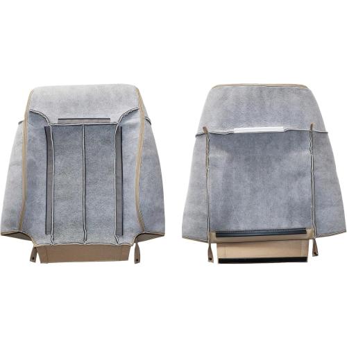 Front Driver & Passenger Bottom & Top Lean Back Replacement Perforated Microfiber Leather Seat Cover