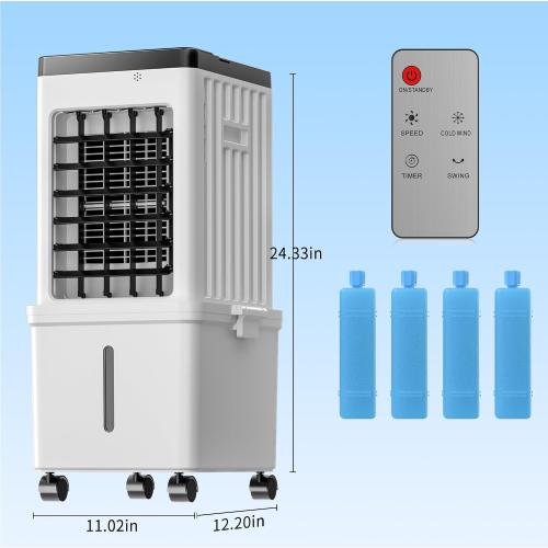 Portable Air Conditioners, Swamp Cooler Portable AC Unit for Home Use, Windowless Evaporative Air Cooler with 2.6 Gal Removable Water Tank, Fast Cooling Portable AC for Room, Bedroom, Office