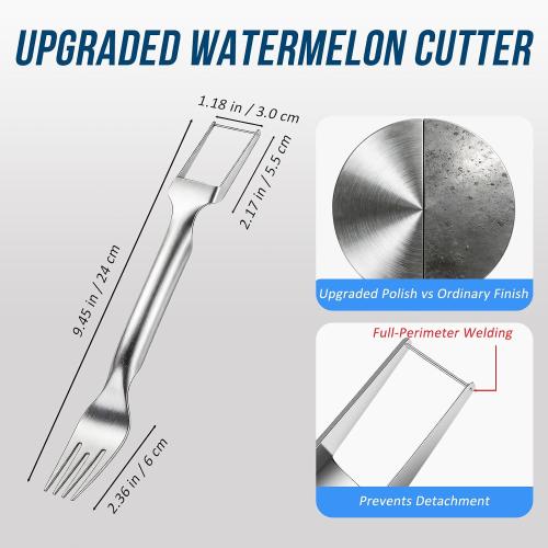 Watermelon Cutter Slicer,2-in-1 Stainless Steel Fruit Fork for Home Kitchen