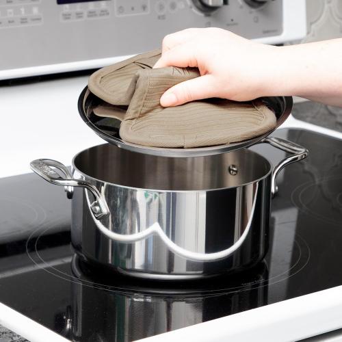 All-Clad Premium Pot Holder & Hot Pad: Heat Resistant up to 500 Degrees - 100% Cotton, 10x6.25 Hot Pad for Kitchen and Barbeque, 2-Pack, Mushroom