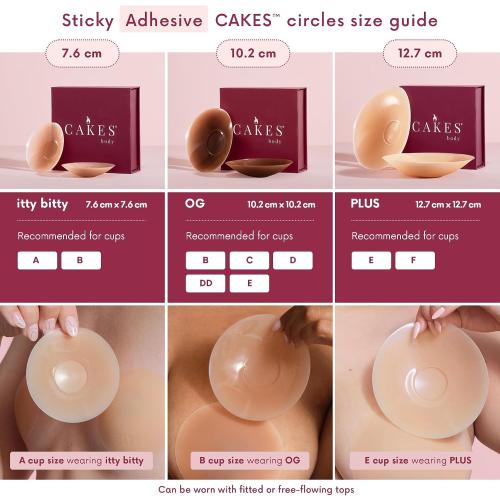 CAKES Body® sticky Circle Nipple Covers for Women - The Viral Sticky Boobs With an Adhesive-free nip nook™