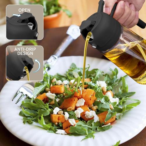 Oil Sprayer for Cooking, 2 In 1 Oil Dispenser and Oil Sprayer (Black)