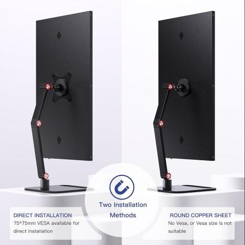 Portable Monitor Stand Magnetic Quick-Release - Foldable 10 10.1 10.5 11 11.6 12 12.5 15.6 17 17.3 18 18.5 inch Portable Monitor 75x75mm Vesa Mount Folding Travel Monitor Stand FS07A