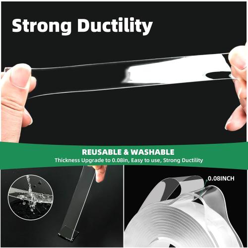 4 Rolls Double Sided Tape Heavy Duty, Nano Tape Double Sided Mounting Tape