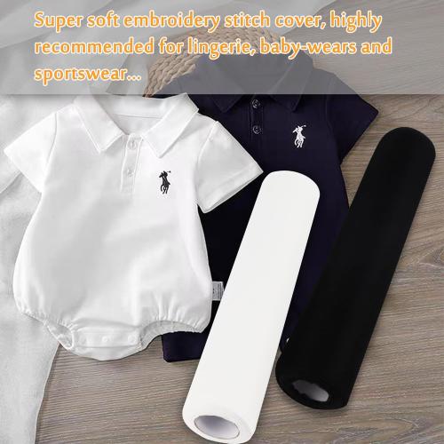 New brothread Soft & Cozy Embroidery Stitch Cover 12 x 10 Yd Fusible Light Weight Stabilizer Covering Scratchy Stitches - Black