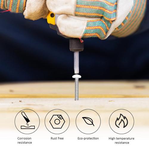 White Head 50 PCS #10x2-1/2(2.5 inch) Stainless Steel Phillips Pan Head Wood Screws,White Coated Screws Covers Head Wood Screws,Stainless Steel 18-8 A2(304) Screw,Home Screw Kit by QISHENG