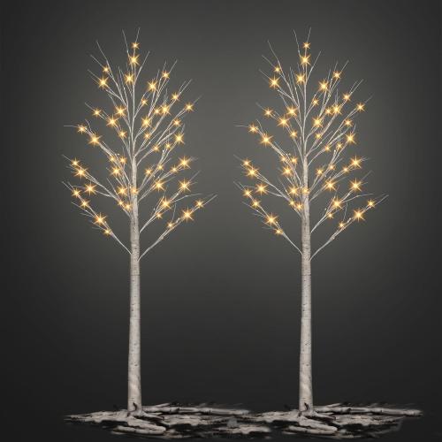 Lighted Tree,2 Pack 6 Ft 240 Led Warm White Birch Tree Light Detachable Tree Light Fairy Light Spirit Tree Fall Decor for Home Twinkling Tree Party Bedroom Wedding Thanksgiving Christmas Decorations
