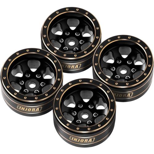 INJORA 1.0 Brass Beadlock Wheels for 1/24 1/18 RC Crawler Upgrade