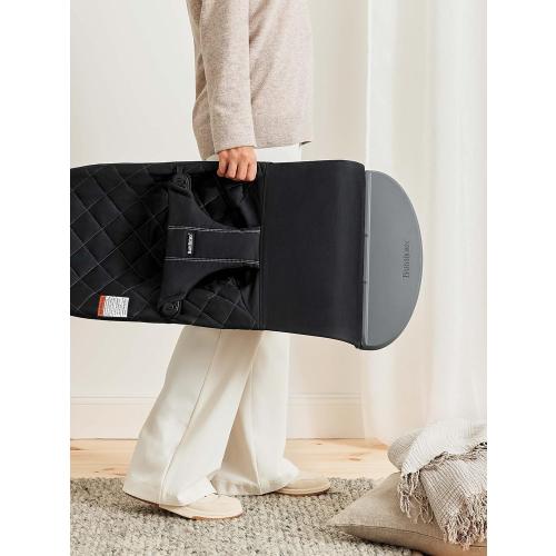 BabyBjörn Bouncer Bliss, Black, Woven, Classic Quilt | 2-in-1 Adjustable Baby Bouncer Seat and Toddler Chair, Newborn to Toddler (8-29 lbs), 4 Positions, Lightweight & Portable