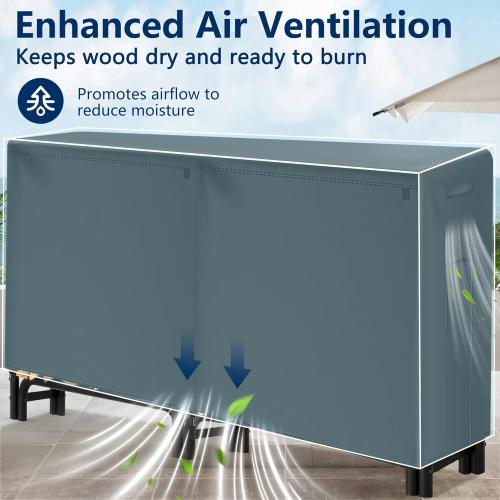 Amagabeli 8ft Firewood Log Rack with Cover Outdoor Heavy Duty Firewood Rack With Weather Resistant 600D Oxford Fabric Cover Indoor Outdoor Wood Racks for Fire Wood Holder