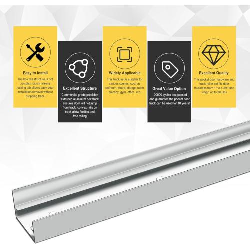 Bifold Closet Track Kit, 24inch Length, Steel Track, White (1 Kit)