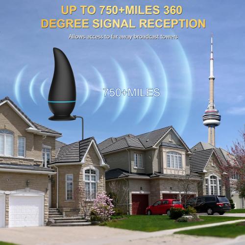 Digital TV Antenna Indoor - 8K 4K 1080P Outdoor HD Digital, 750  Miles Range, Amplified Signal Antenna, Reception 18FT Coax Cable for Smart/Old TV & Free Local Channels