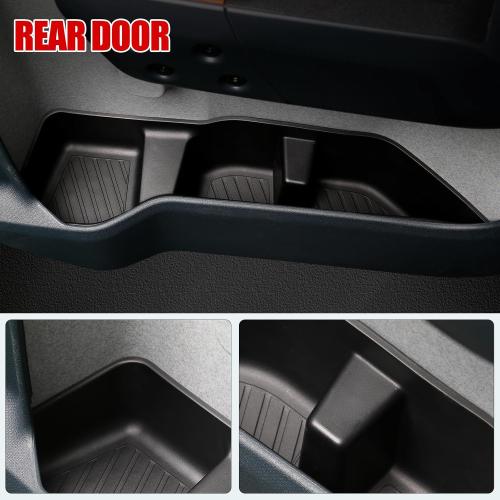 Mabett Door Side Storage Tray for Ford Maverick 2025 2024 2023 2022 Accessories(Not Fit 2026), TPE Front and Rear Doors Storage Insert Organizer Boxs 4PCS Set Fit Maverick(Black)