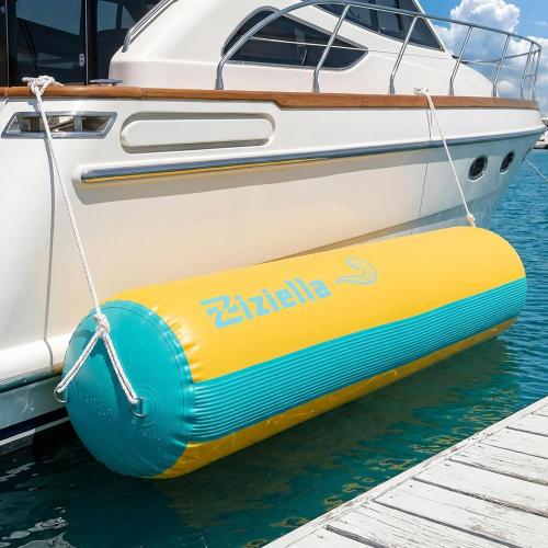 Inflatable Boat Fenders Boat Bumper, 4FT/6FT/10FT Heavy Duty Dock Fender with 2 Ropes Storage Bag, PVC Dock Bumper for Tying up Fishing Boats, Pontoon Boat, Yachts and Jet Ski