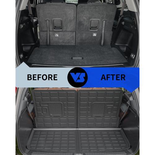 Rongtaod Cargo Mat Compatible with 2021-2025 Jeep Grand Cherokee L Cargo Liner Trunk Mat TPE Back Seat Cover Protector 2024 Jeep Grand Cherokee L Accessories (Trunk Mat Backrest Mats)