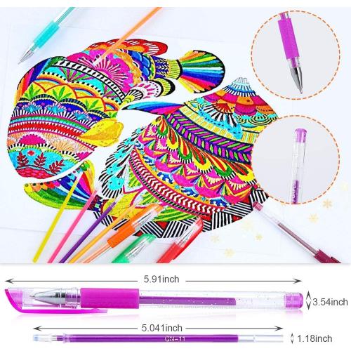 TANMIT Glitter Gel Pens, 160 Pack Glitter Pen with Case for Adults Coloring Books, Artist Colored Gel Markers with 40% More Ink for Drawing Scraobooking Writing Doodling