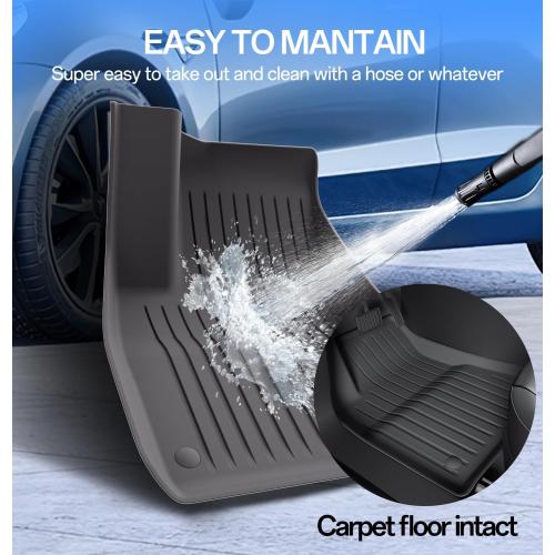 Floor Mats Fits for Tesla Model 3 2023-2018 - All Weather TPE Custom Fit Car Mats Floor Liners, Custom Fit, 3-Piece