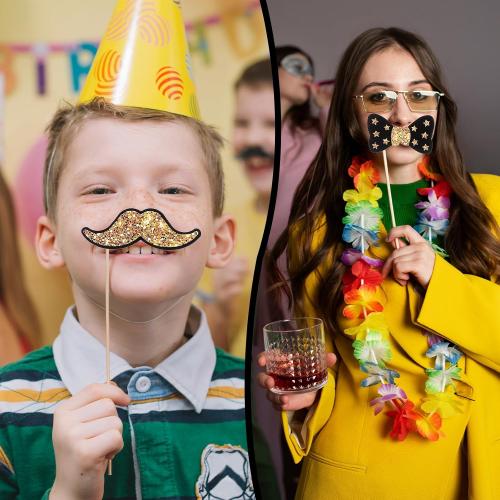 cobee 36 Pack Birthday Photo Booth Props Kit Party Favors Selfie Supplies