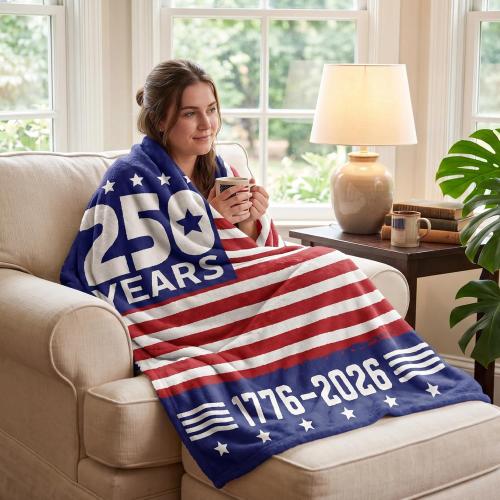 Tieshankao 4th of July Throw Blanket – American Flag Patriotic Decor for Independence Day, Veterans, Women, 250th Anniversary-Themed Gifts