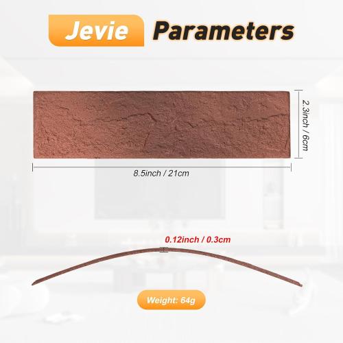 Thin Brick Veneer, 8.5 x 2.3 Faux Brick, Wall Tile for Bedroom, Bathroom, Kitchen,Interior and Exterior Wall, Supplied by Jevie (100pcs, RED)