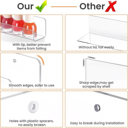 2 Pack Clear Acrylic Shelves
