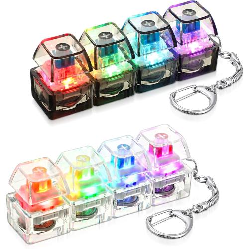 Halloscume 2 Pcs Clicky and Silent Keyboard Fidget Toy LED Clear Colors