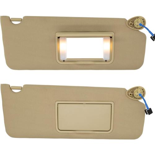 NHILES Driver & Passenger Side Sun Visor Fits for Honda Pilot 2016-2022 Honda Ridgeline 2018-2020 Replacement Sun Shade # 83280-TG7-A12ZA 83230-TG7-A12ZA (Shadow Beige)